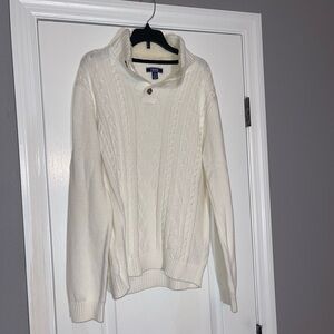Izod White Cowl Neck Sweater Classic Cable-Knit Kids (18-20)